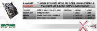 TURBOX H81 WORKTEAM M.2 DDR3 1600MHz Usb 2.0 Vga Hdmi Ses Lan 1150P 4.Gen Anakart